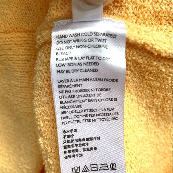 NWT Free People Faux Wrap Mini Sweater Dress Peach Sunrise Womens Size Large NEW - Picture 15 of 16